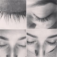 Classic lash extensions before and after