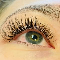 Volume lash extensions close up